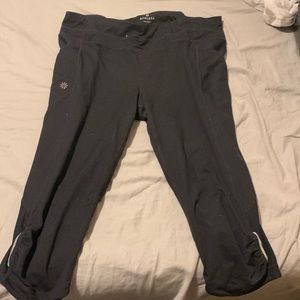 Black quarter length athletic pants